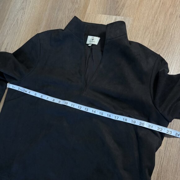 Tuckernuck Suede Clifton Dress in black size XL faux suede mini stand collar - Picture 10 of 11